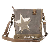 Recycled canvas double star crossbody bag Penna