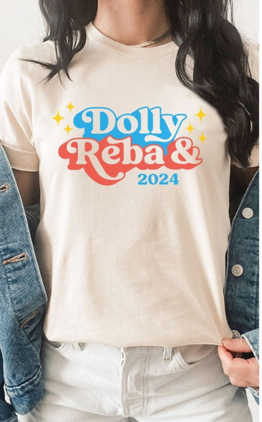 Retro Dolly and Reba for President Graphic Tshirt