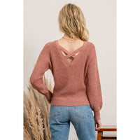 Sienna Knit Sweater with Criss Cross Back