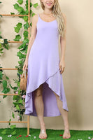 High-low Skirt Maxi Dress in Fuchsia, Lavender or Mint